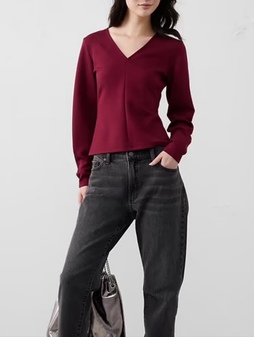 NWT BANANA REPUBLIC | $60 Seamed Long Sleeve Top